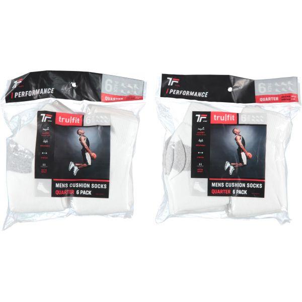 6PC ADULT WHITE QUARTER SOCKS SHOE SIZE 7-12